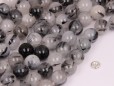 Black Rutilated Quartz beads 10mm smooth(2)