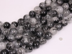 Black Rutilated Quartz beads 14mm smooth(1)
