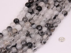 Black Rutilated Quartz beads 6mm smooth(2)