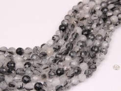Black Rutilated Quartz beads 8mm faceted(1)