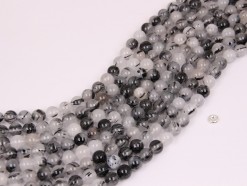 Black Rutilated Quartz beads 8mm smooth(1)
