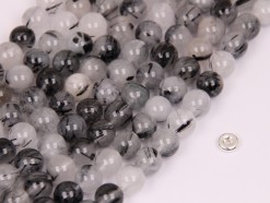 Black Rutilated Quartz beads 8mm smooth(2)