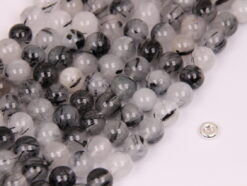 Black Rutilated Quartz beads 8mm smooth(2)