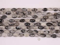 Black Rutilated Quartz rice 8x12mm