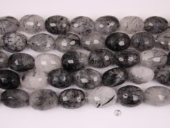 Black Rutilated Quartz tumble 18x24mm