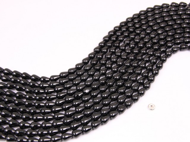 Black Spinel drop 6x8mm smooth(1)