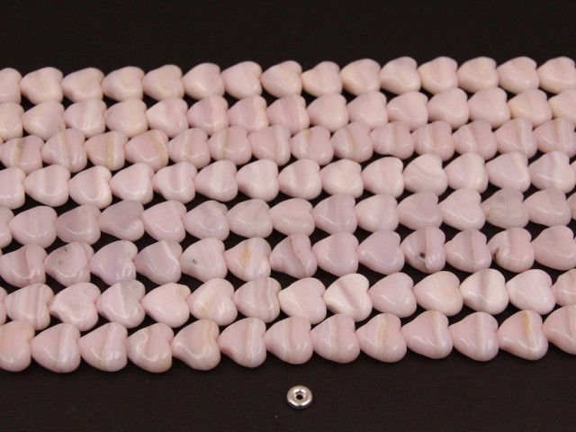 Pink Calcite heart S twisted 12x12mm(1)