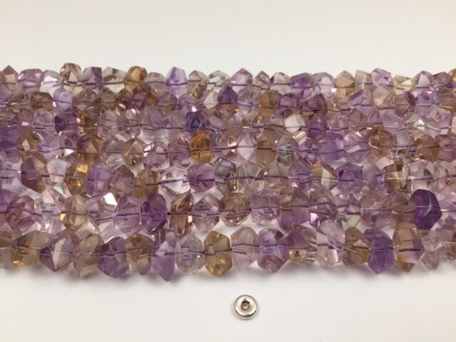 Ametrine irregular rondelle 12x8mm faceted(1)