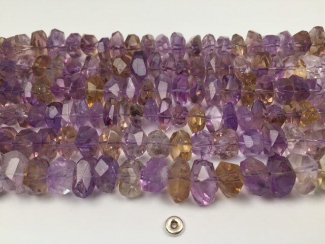 Ametrine irregular rondelle 15x8mm faceted(1)