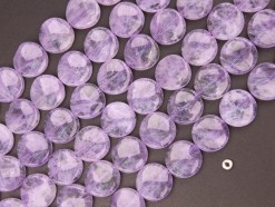 Lavender Amethyst twisted coin 20mm smooth(2)