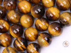 Yellow Tiger Eye AB beads 14mm smooth(2)