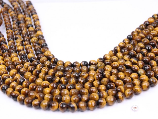 Yellow Tiger Eye AB+ beads 8mm 128 faceted(1)