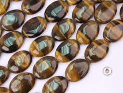 Yellow Tiger Eye AB oval 13x18mm smooth(2)