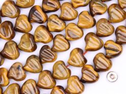 Yellow Tiger Eye AB wavy heart 10x10mm(2)