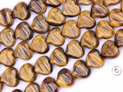 Yellow Tiger Eye AB wavy heart 12x12mm(2)